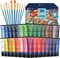 30-Color Acrylic Paint Set – 36ml Tubes, 10 Brushes, Rich Pigment for Canvas, Wood, Fabric, and Crafts.
